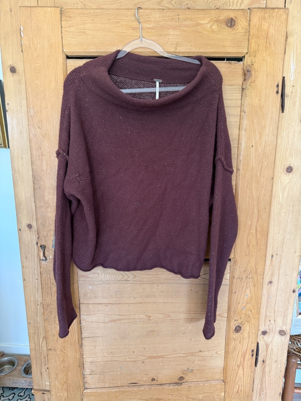 Free People soft Burgundy Cowl Neck Sweater medium